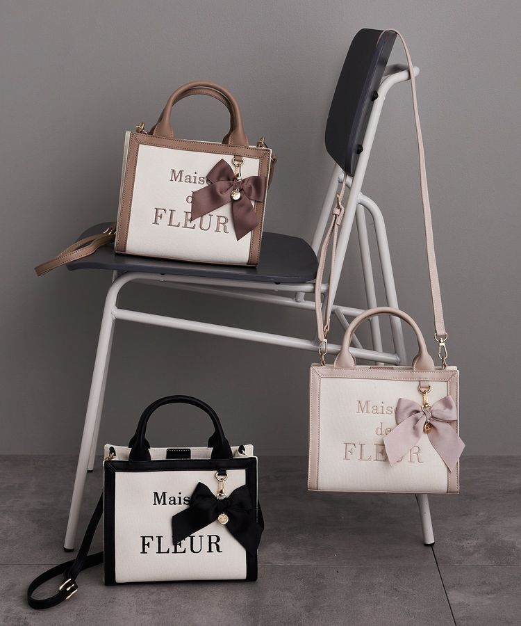 Maison de FLEUR「EC限定ロゴ刺繍キャンバス2Wayバッグ」|トートバッグ|