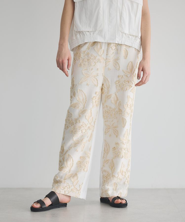 GARAGE OF GOOD CLOTHING「【日本製】異素材切り替えジャガードパンツA」|その他|Ivory
