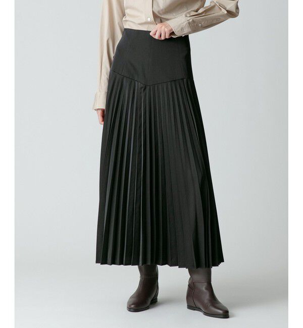 allureville「ハイウエストプリーツスカート」|スカート|ブラック
