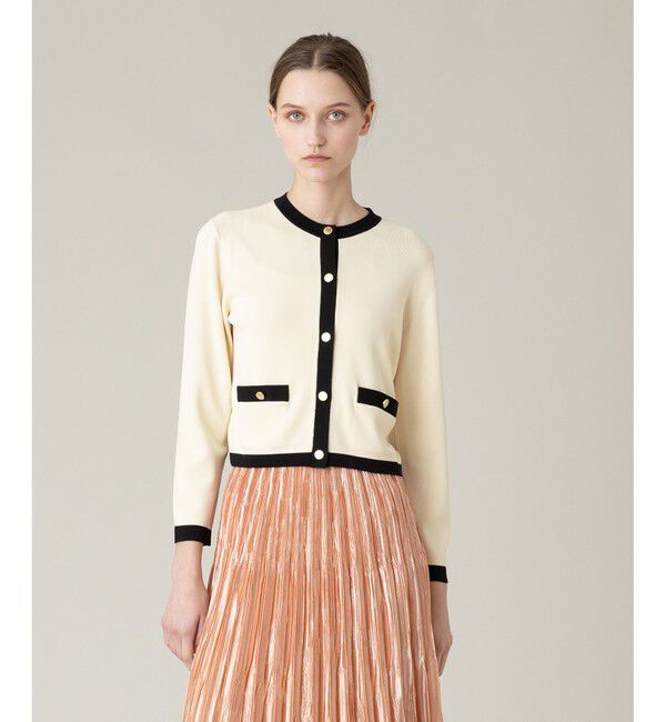 LOULOU WILLOUGHBY「◇【LOULOU WILLOUGHBY】バイカラーコンパクトカーディガン」|カーディガン|ベージュ系