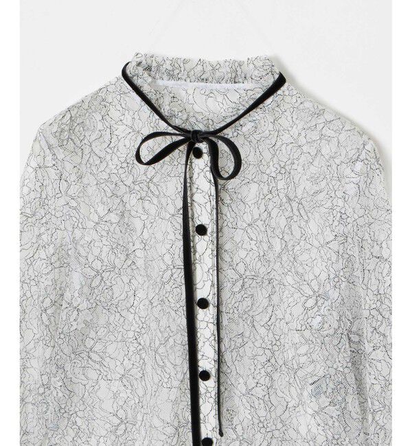 LOULOU WILLOUGHBY「【LOULOU WILLOUGHBY】レースベロアリボンブラウス」|シャツ・ブラウス|