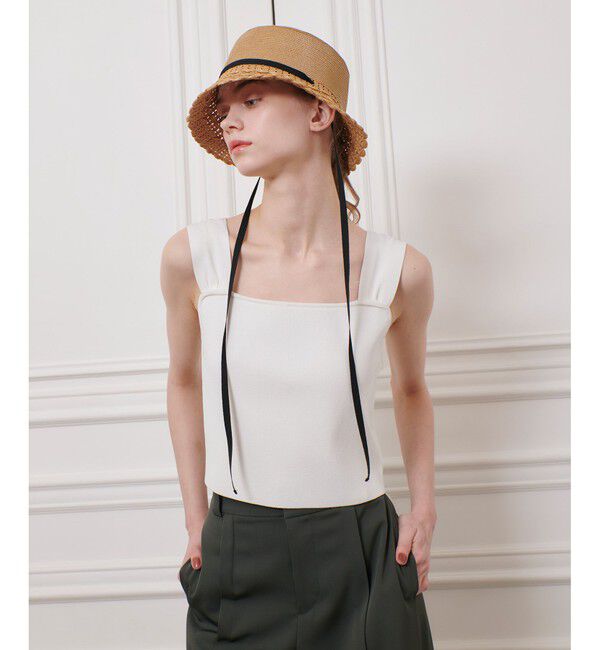 LOULOU WILLOUGHBY「【LOULOU WILLOUGHBY】ショルダーリボンミニタンクプルオーバー」|ニット・セーター|