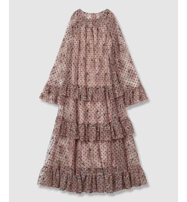 LOULOU WILLOUGHBY「【LOULOU WILLOUGHBY】フロッキードットレースワンピース」|ワンピース|