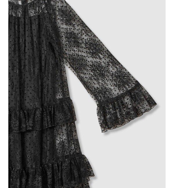 LOULOU WILLOUGHBY「【LOULOU WILLOUGHBY】フロッキードットレースワンピース」|ワンピース|