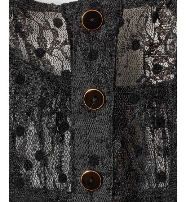 LOULOU WILLOUGHBY「【LOULOU WILLOUGHBY】フロッキードットレースワンピース」|ワンピース|