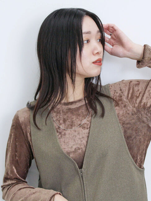 Samansa Mos2 blue「◎シアーベロアプルオーバー」|Tシャツ・カットソー|ブラウン