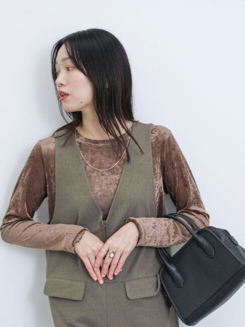 Samansa Mos2 blue「◎シアーベロアプルオーバー」|Tシャツ・カットソー|