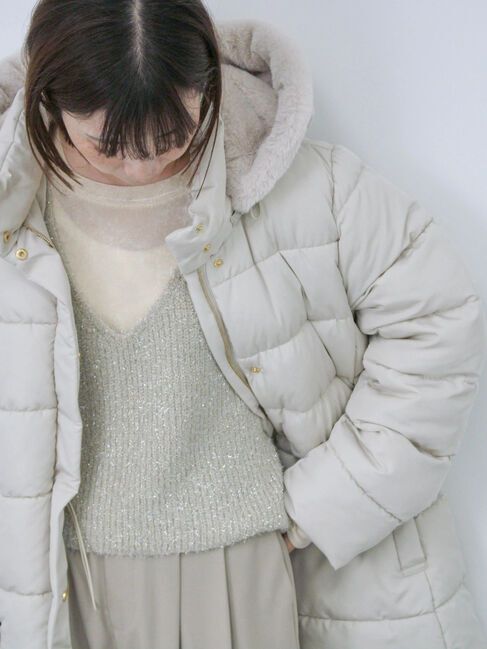 Samansa Mos2 blue「◎シアーベロアプルオーバー」|Tシャツ・カットソー|