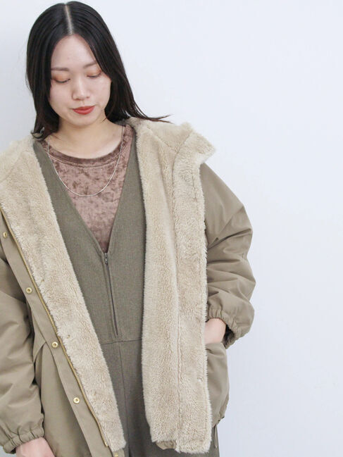 Samansa Mos2 blue「◎シアーベロアプルオーバー」|Tシャツ・カットソー|