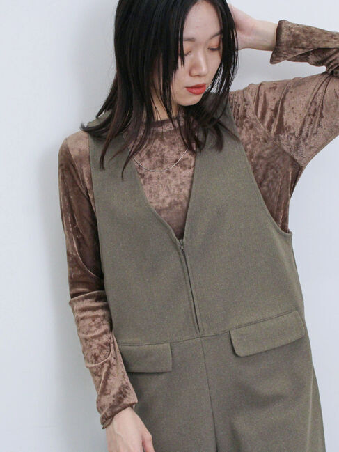 Samansa Mos2 blue「◎シアーベロアプルオーバー」|Tシャツ・カットソー|