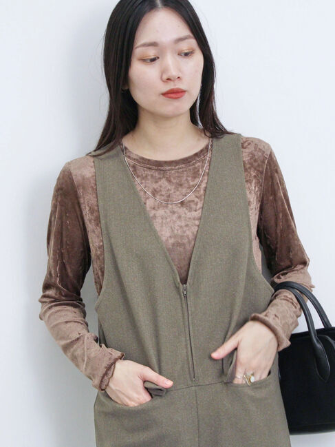 Samansa Mos2 blue「◎シアーベロアプルオーバー」|Tシャツ・カットソー|