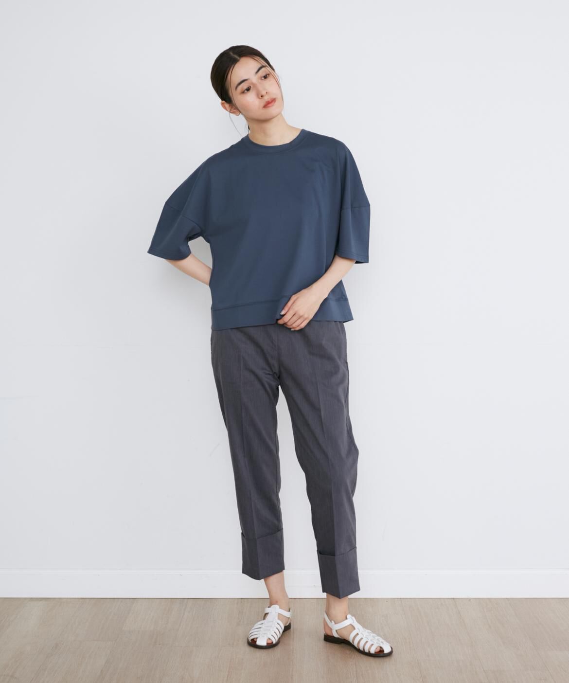 I.T.'S international「デニムライクロールアップテーパードパンツ」|その他|