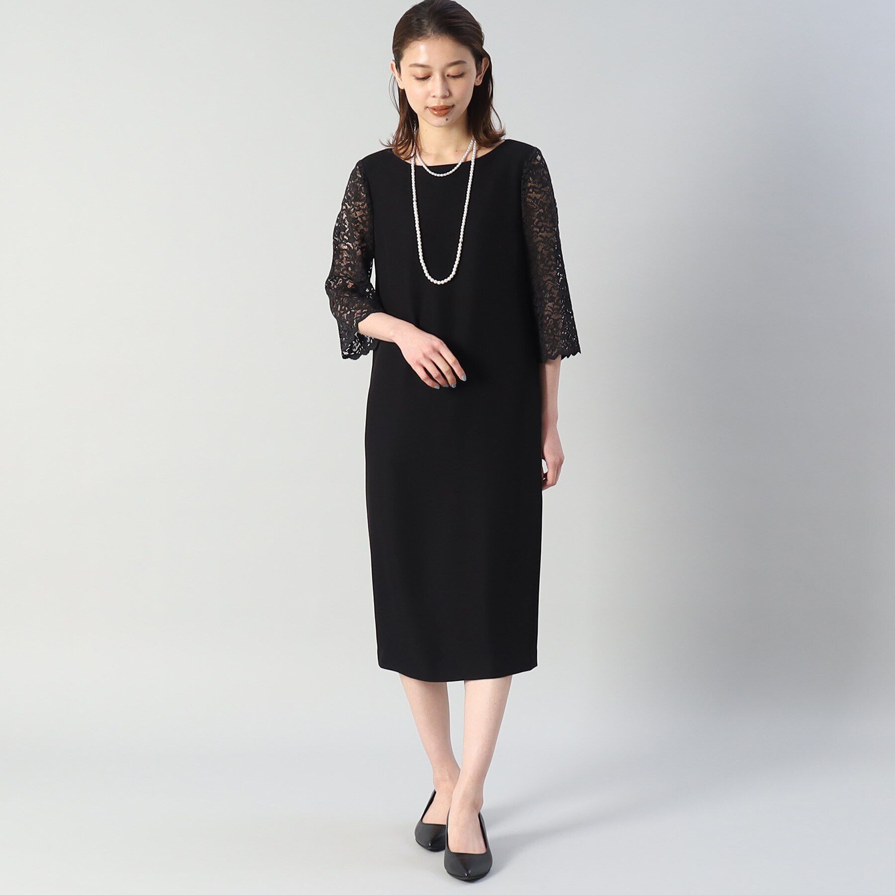 UNTITLED「袖レースドレスワンピース」|ワンピース|