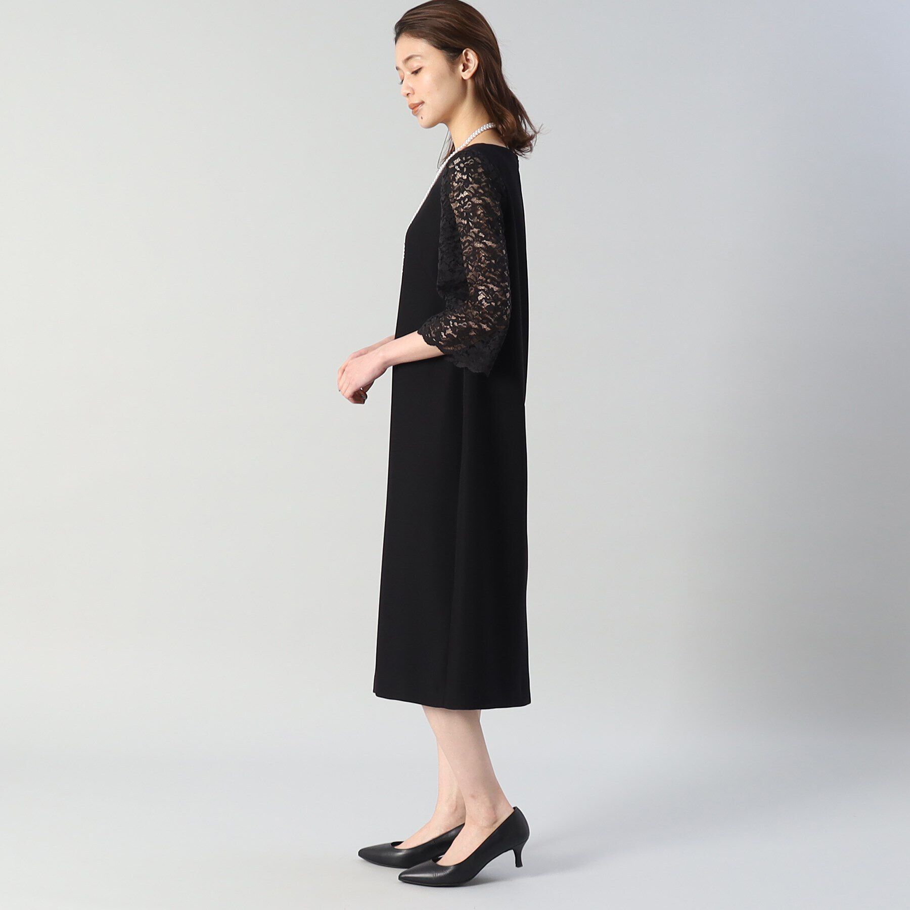 UNTITLED「袖レースドレスワンピース」|ワンピース|