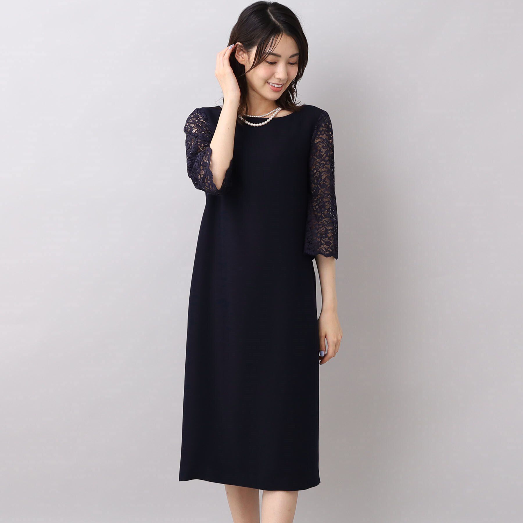 UNTITLED「袖レースドレスワンピース」|ワンピース|