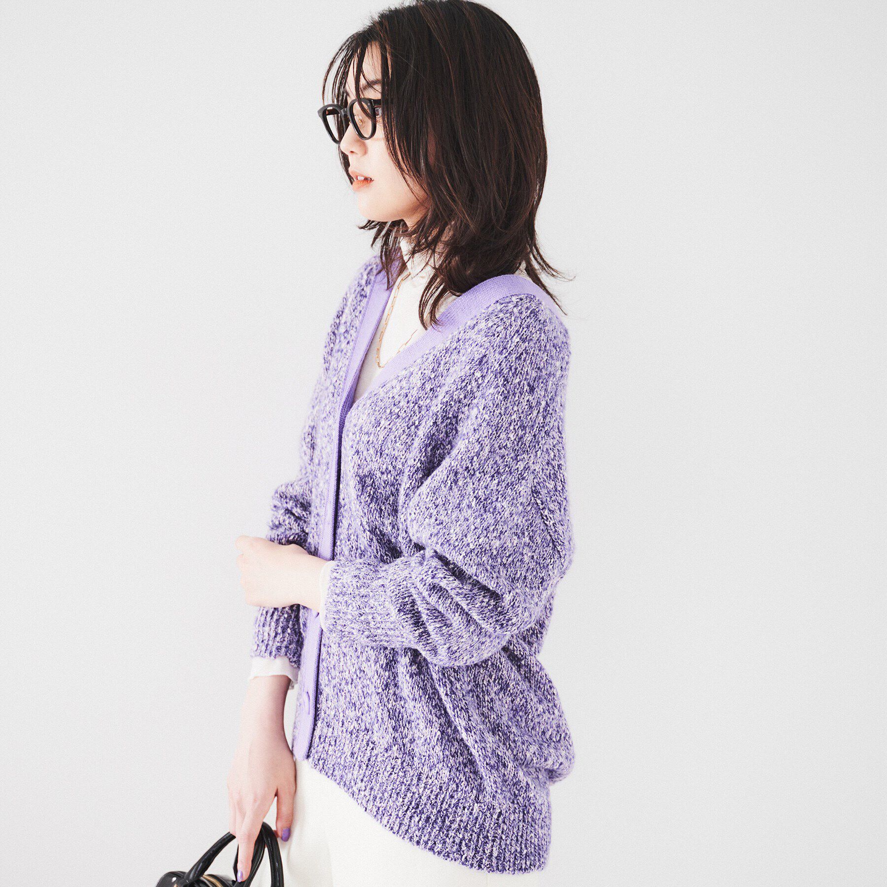 UNTITLED「【ゆったり/こなれ感】ミックスツイストカーディガンニット」|カーディガン|