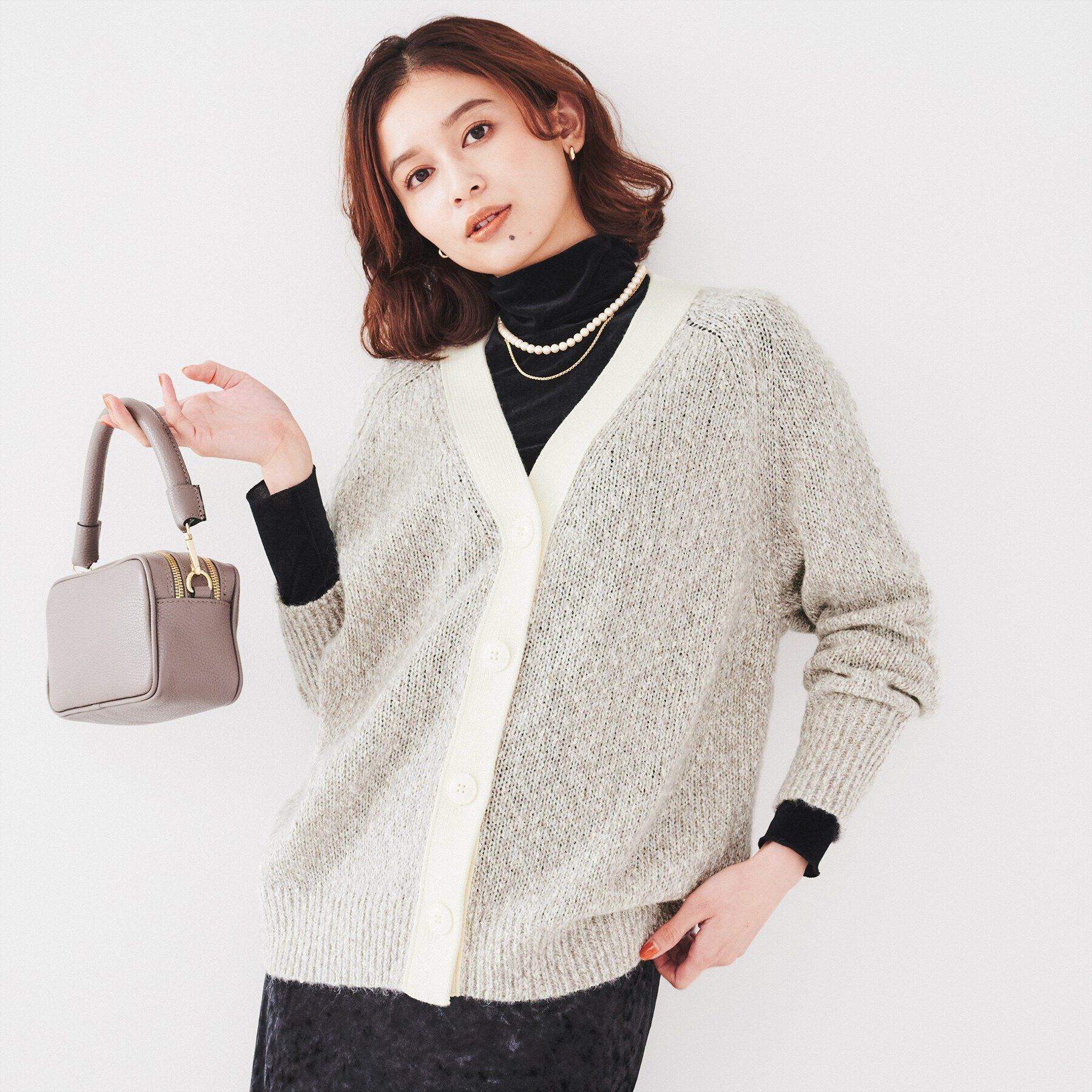 UNTITLED「【ゆったり/こなれ感】ミックスツイストカーディガンニット」|カーディガン|