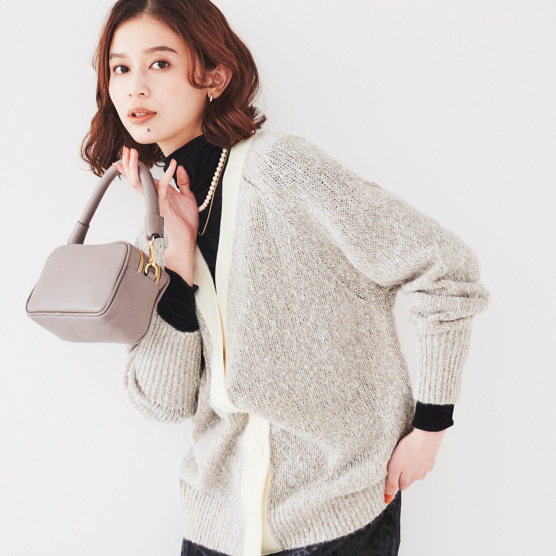 UNTITLED「【ゆったり/こなれ感】ミックスツイストカーディガンニット」|カーディガン|