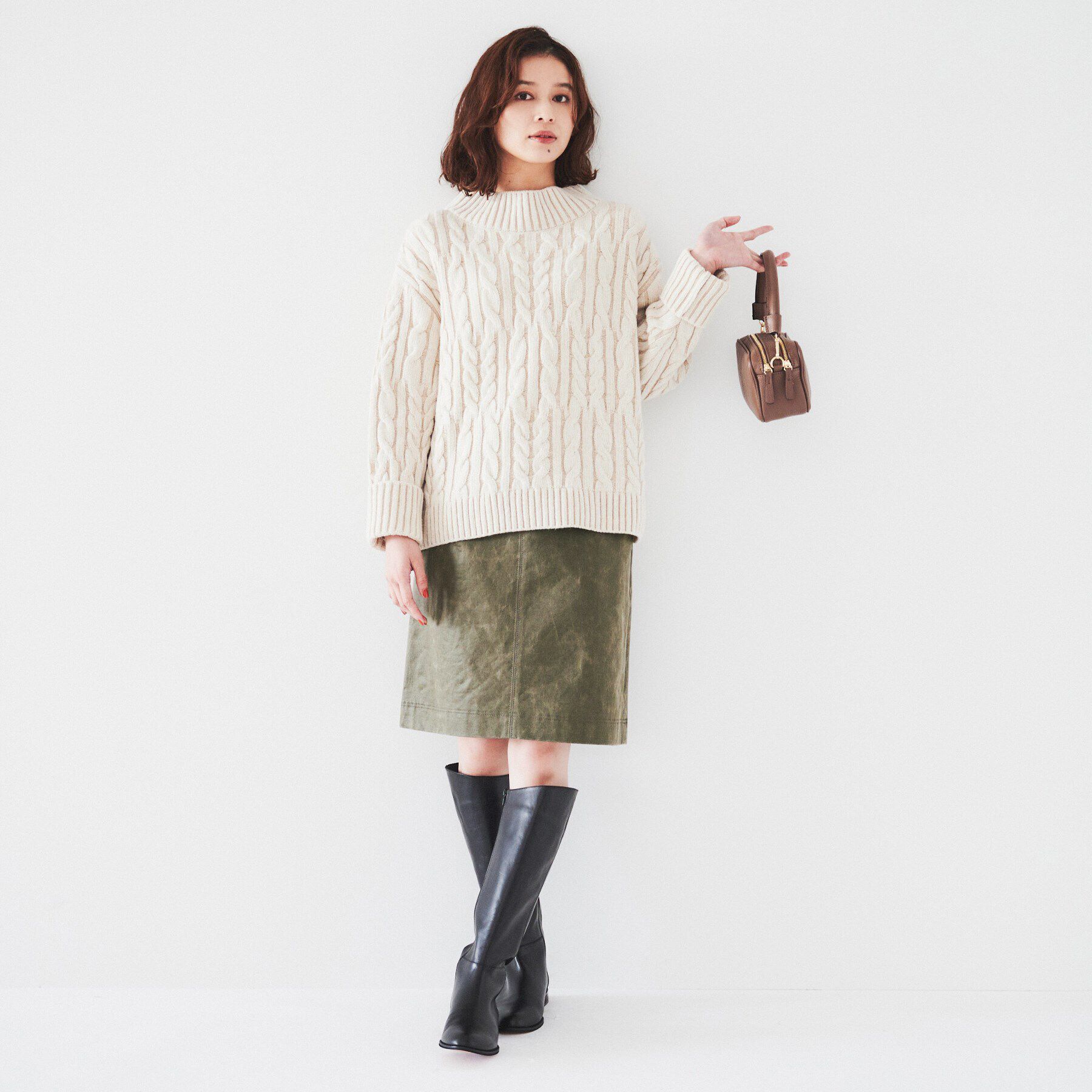 UNTITLED「【日本製/ヴィンテージ感】レザー調ミニスカート」|スカート|