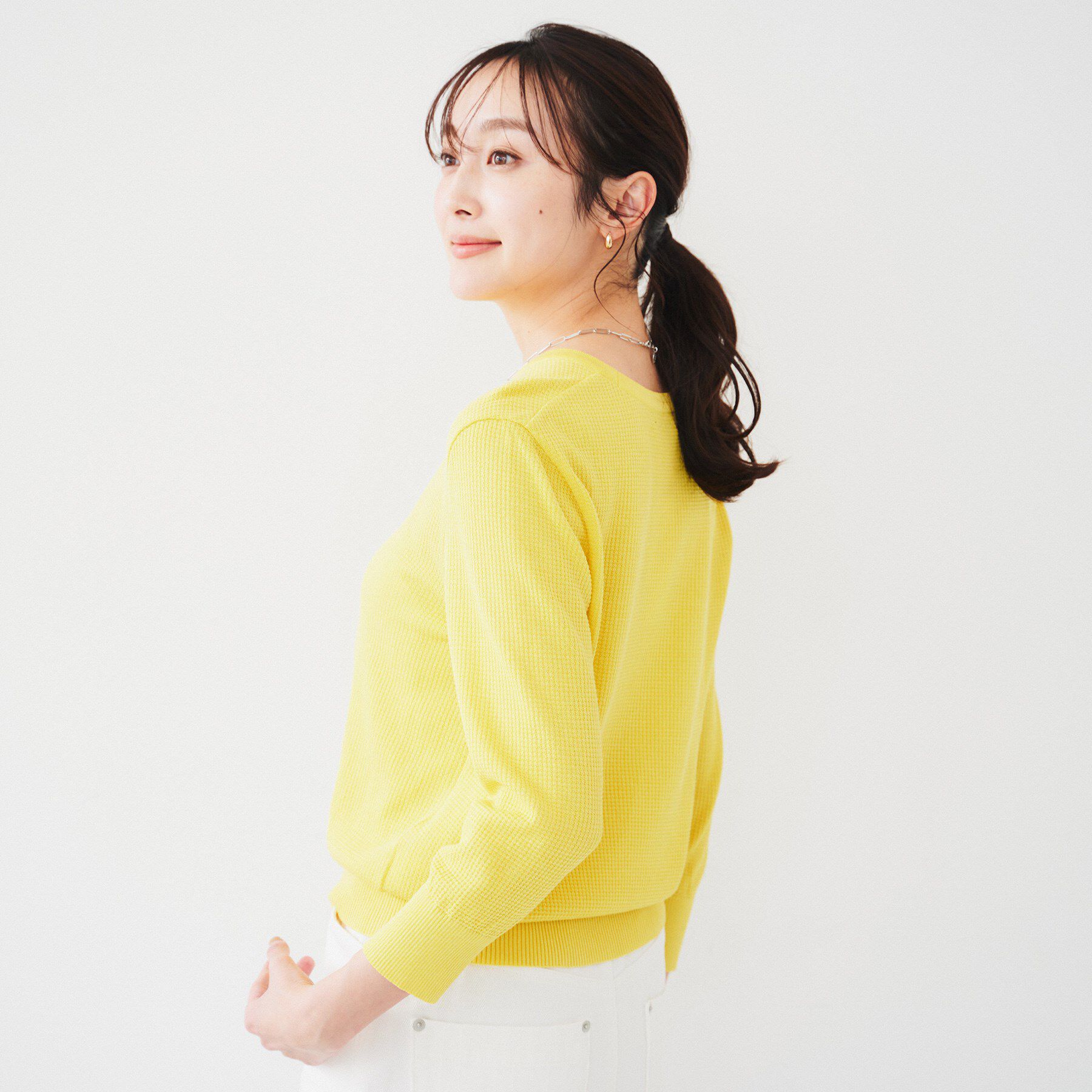 UNTITLED「【配色カラー/アンサンブル可能】きれいめ七分袖ニット」|ニット・セーター|