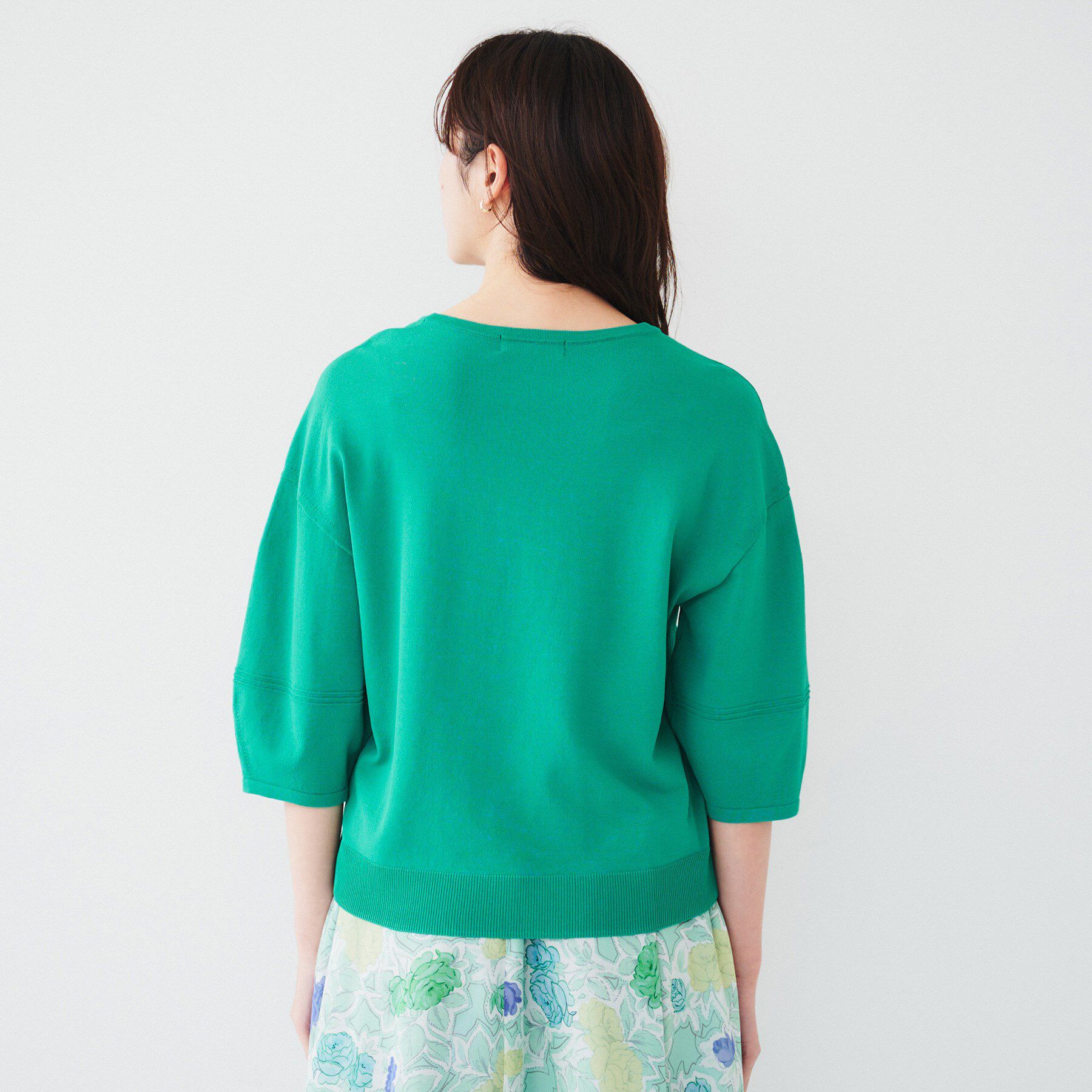 UNTITLED「【袖コンシャス/着映え/六分袖】ランタンスリーブニット」|ニット・セーター|