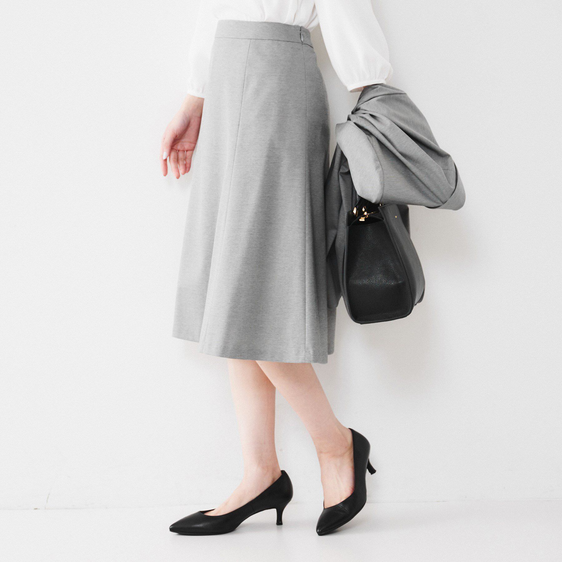 UNTITLED「【通勤スーツ】コットン混ジャージ マーメイドスカート」|スカート|