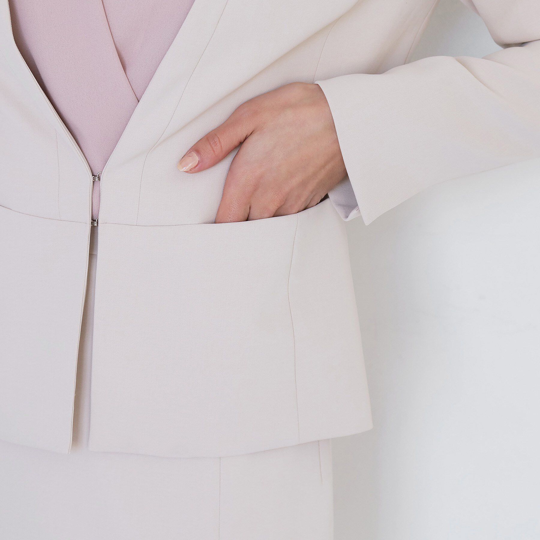 COUP DE CHANCE「【手洗い可／日本製／伸縮性／スーツ可】カラーレスジャケット」|ノーカラージャケット|