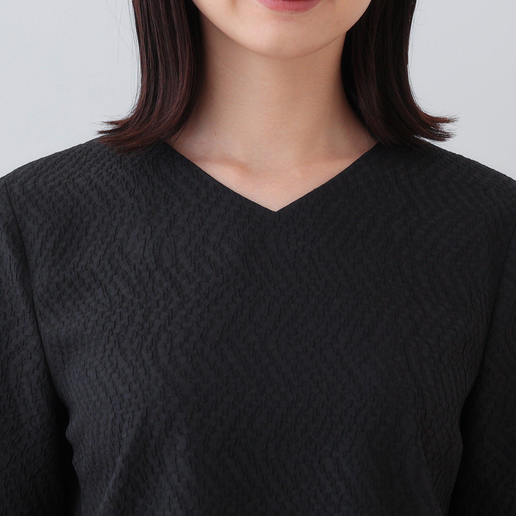 INDIVI「【日本製／インポート素材】フクレジャカードブラウス」|シャツ・ブラウス|