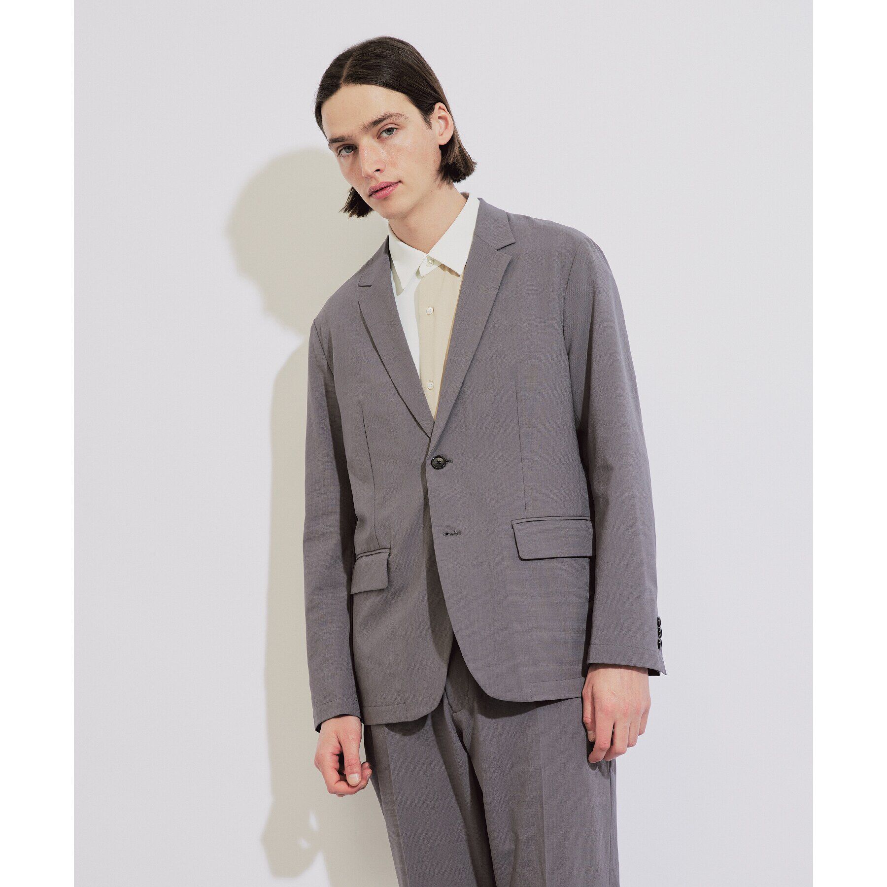 tk.TAKEO KIKUCHI「クールマックス 4WAYストレッチジャケット」|テーラードジャケット|ﾁｬｺｰﾙｸﾞﾚｰ(014)