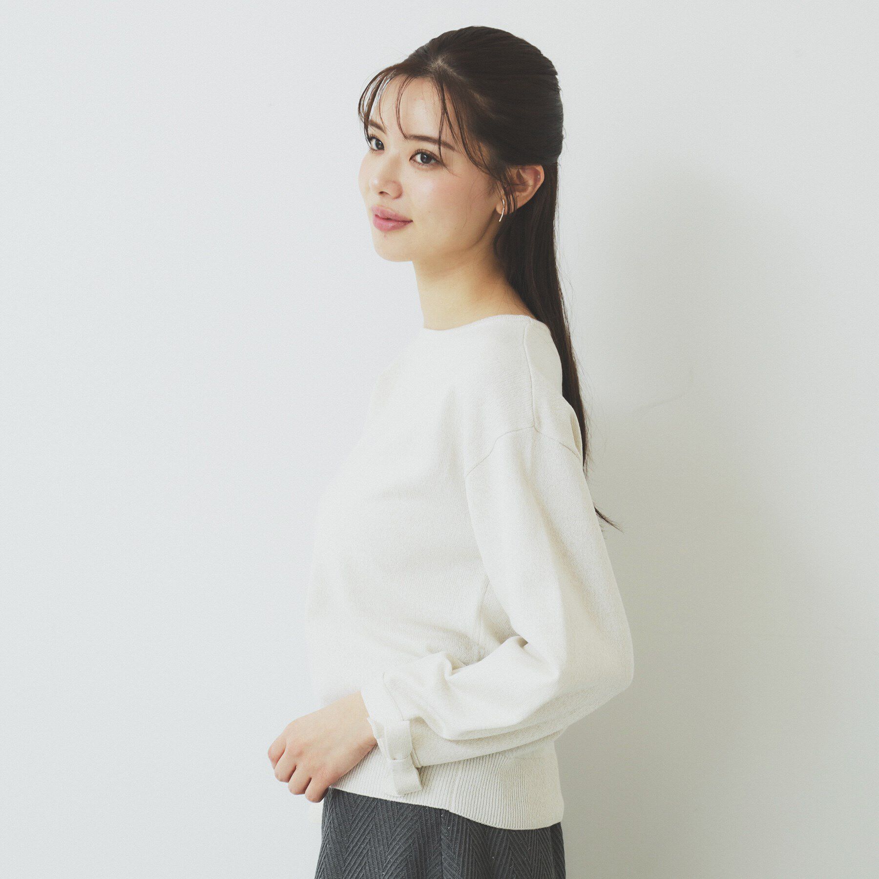 index「ラメリボンスリーブ二ット【洗濯機洗い可/抗ピル】」|ニット・セーター|