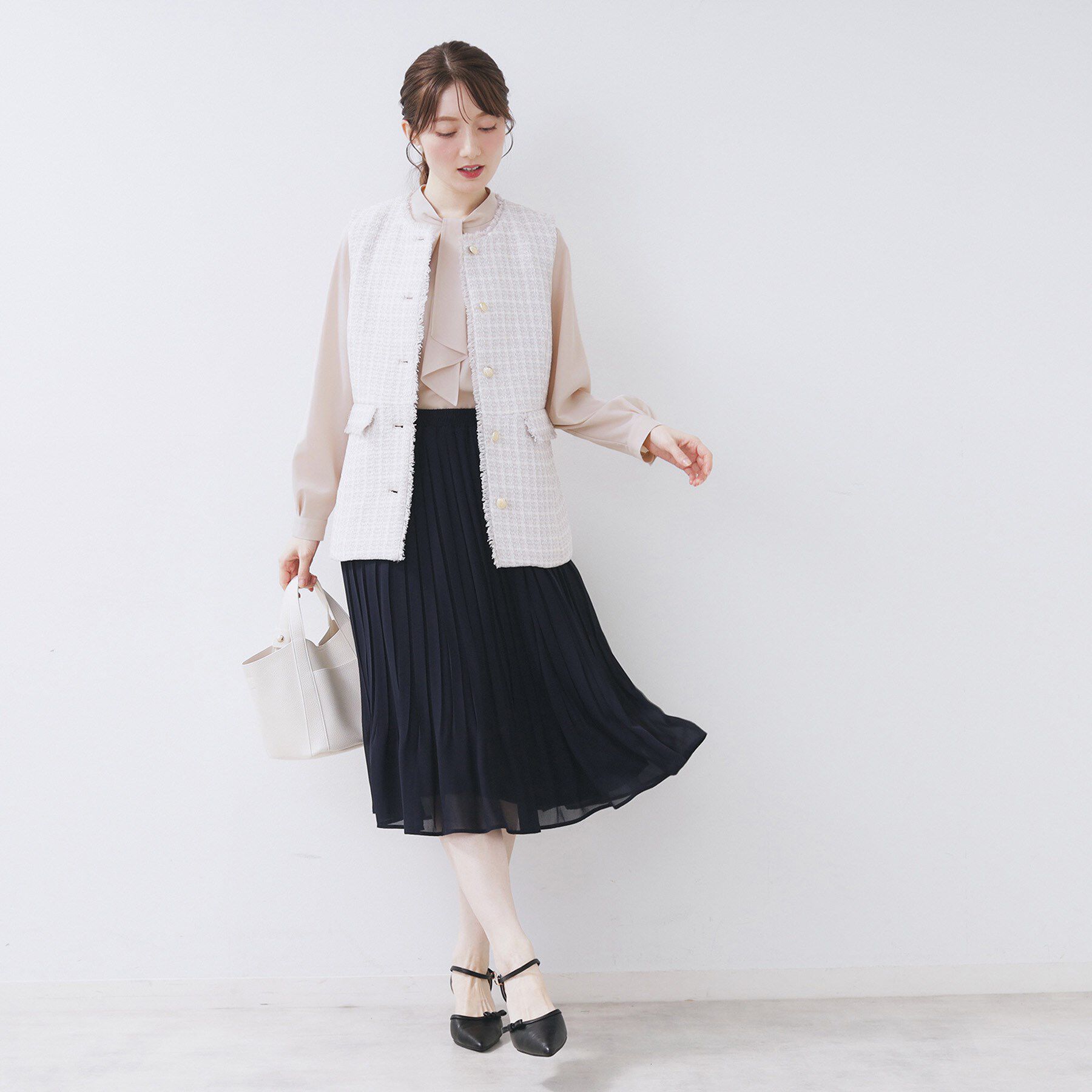 index「ボウタイタックブラウス【洗濯機OK/防シワ】《XS～3L》」|シャツ・ブラウス|