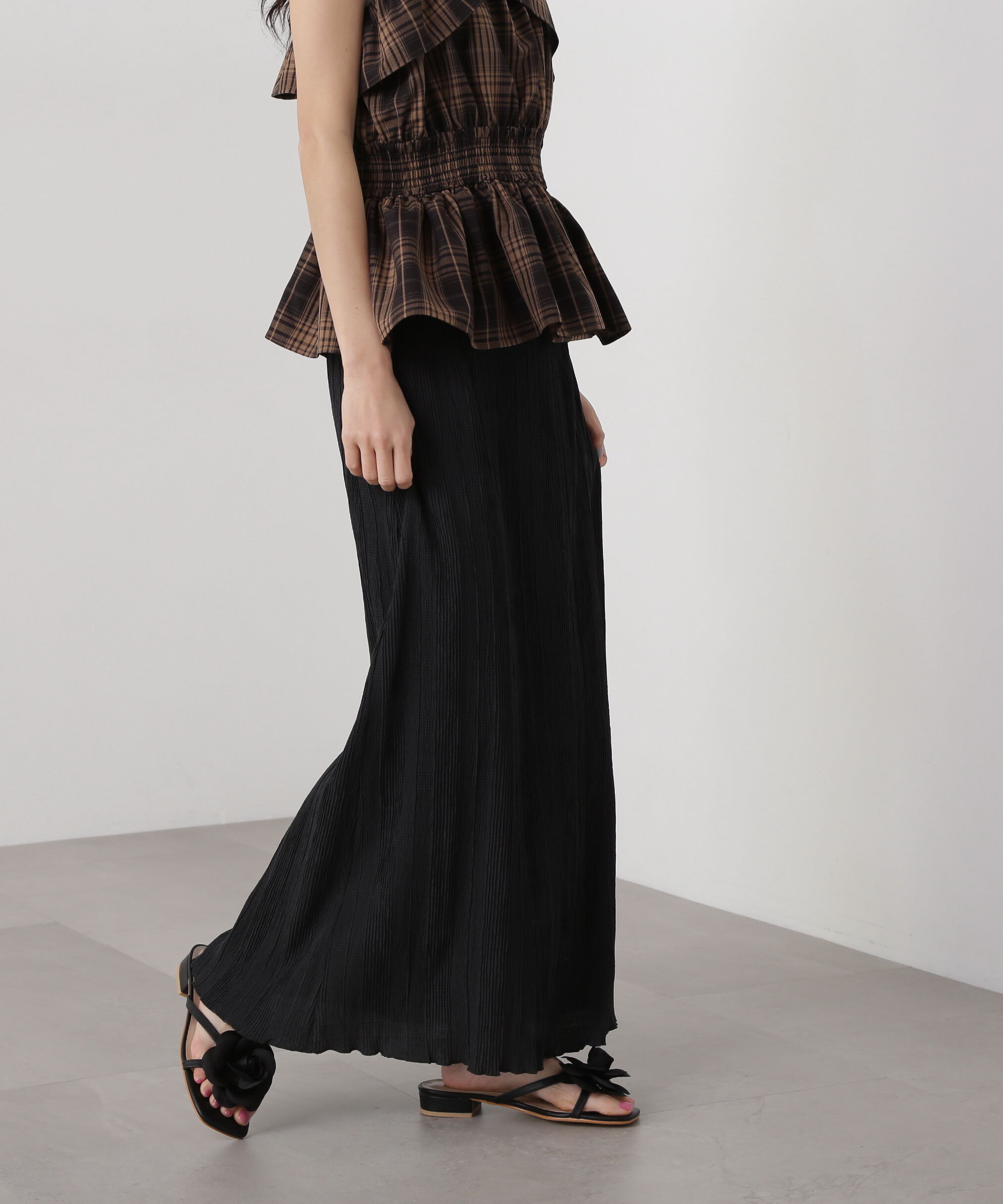  「シャドーチェックイージースカート」|スカート|