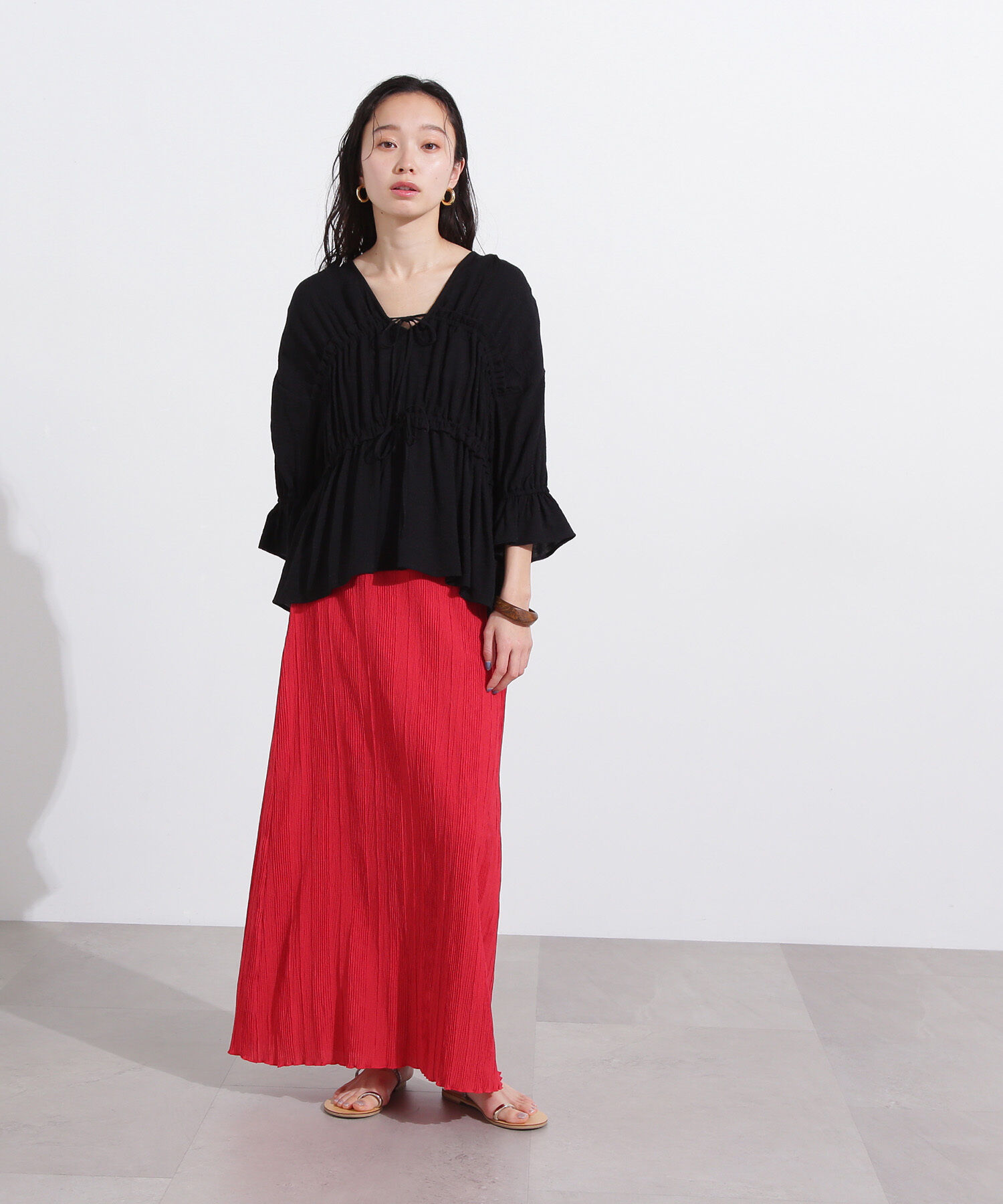  「シャドーチェックイージースカート」|スカート|