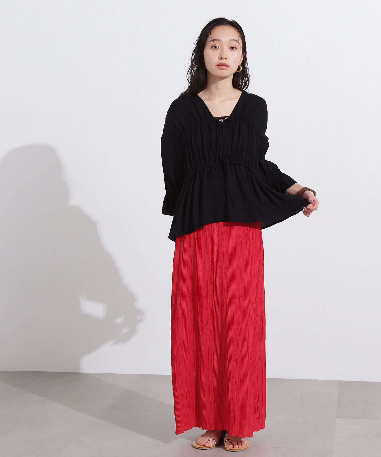  「シャドーチェックイージースカート」|スカート|