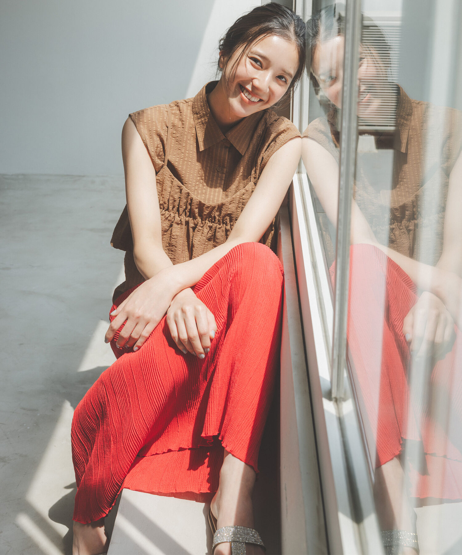  「シャドーチェックイージースカート」|スカート|