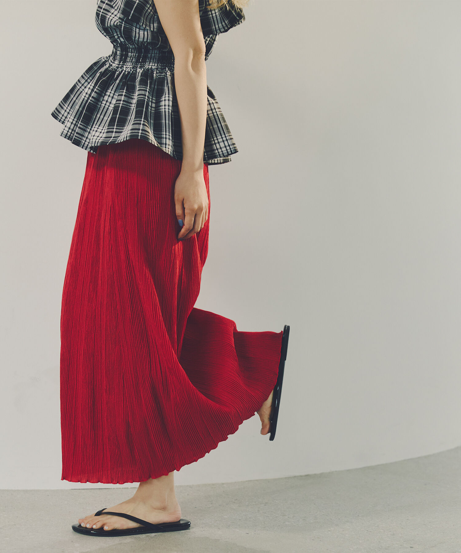  「シャドーチェックイージースカート」|スカート|