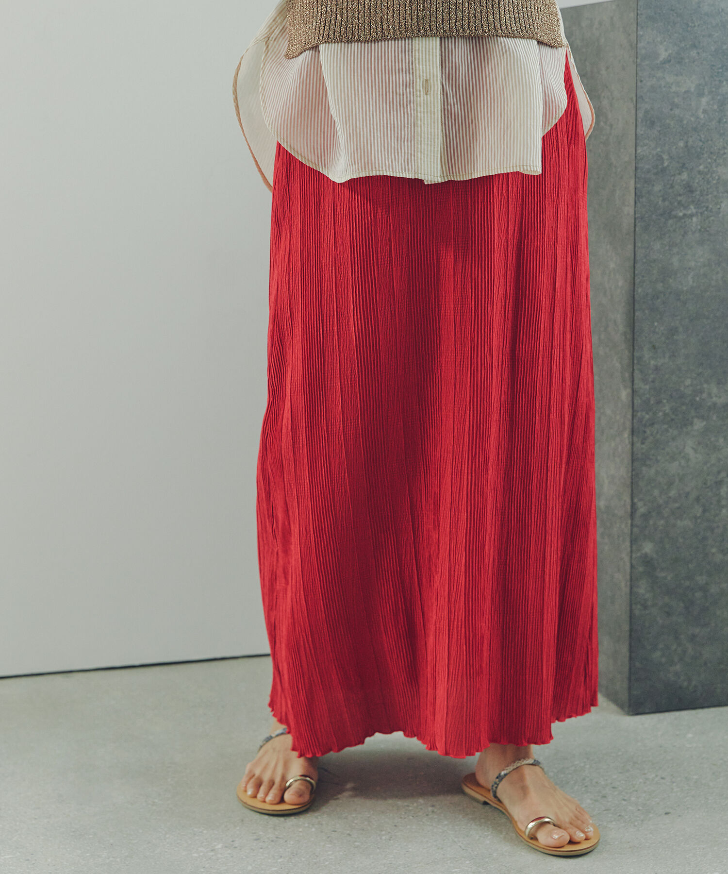  「シャドーチェックイージースカート」|スカート|