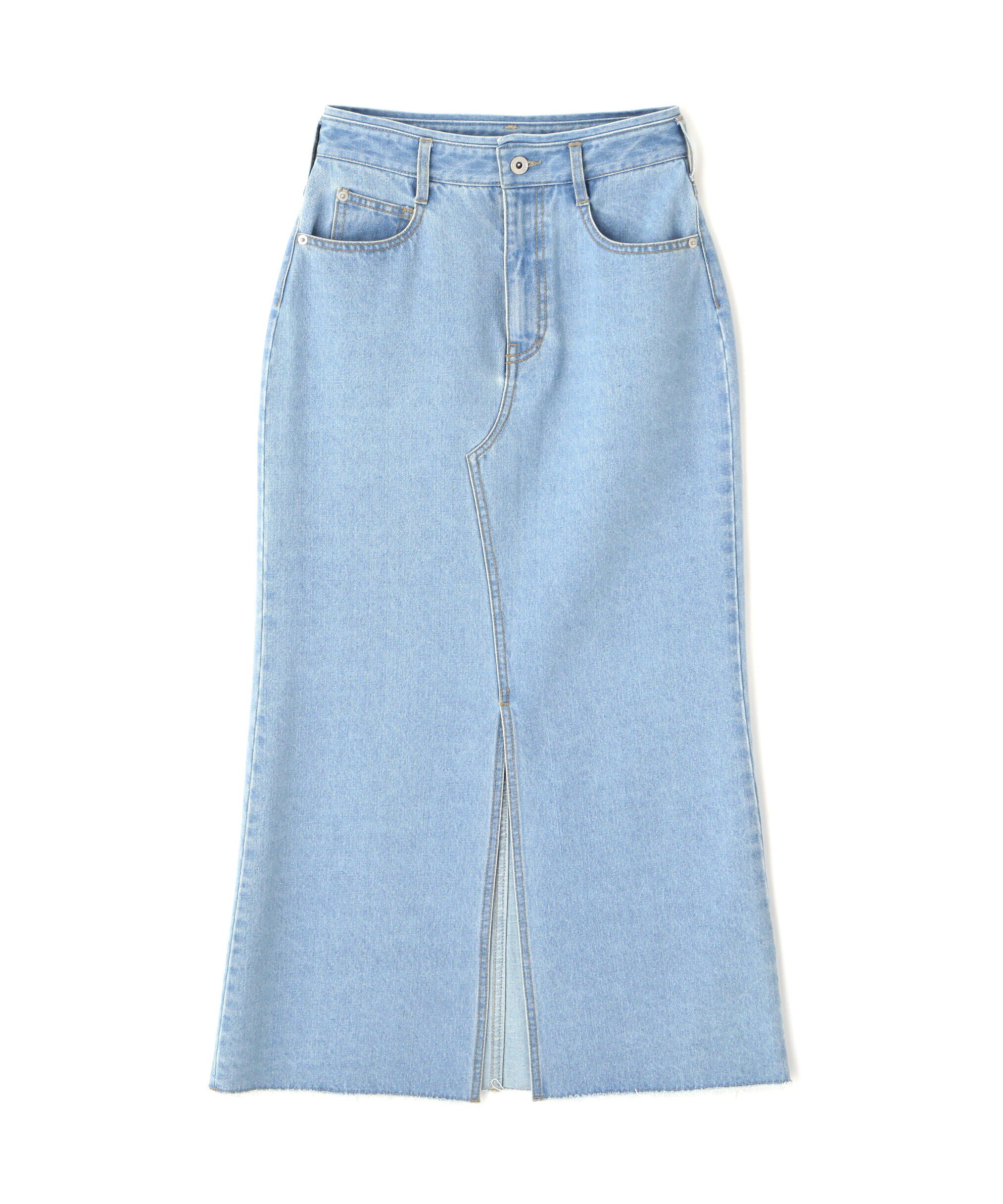  「フロントスリットナローデニムスカート」|スカート|