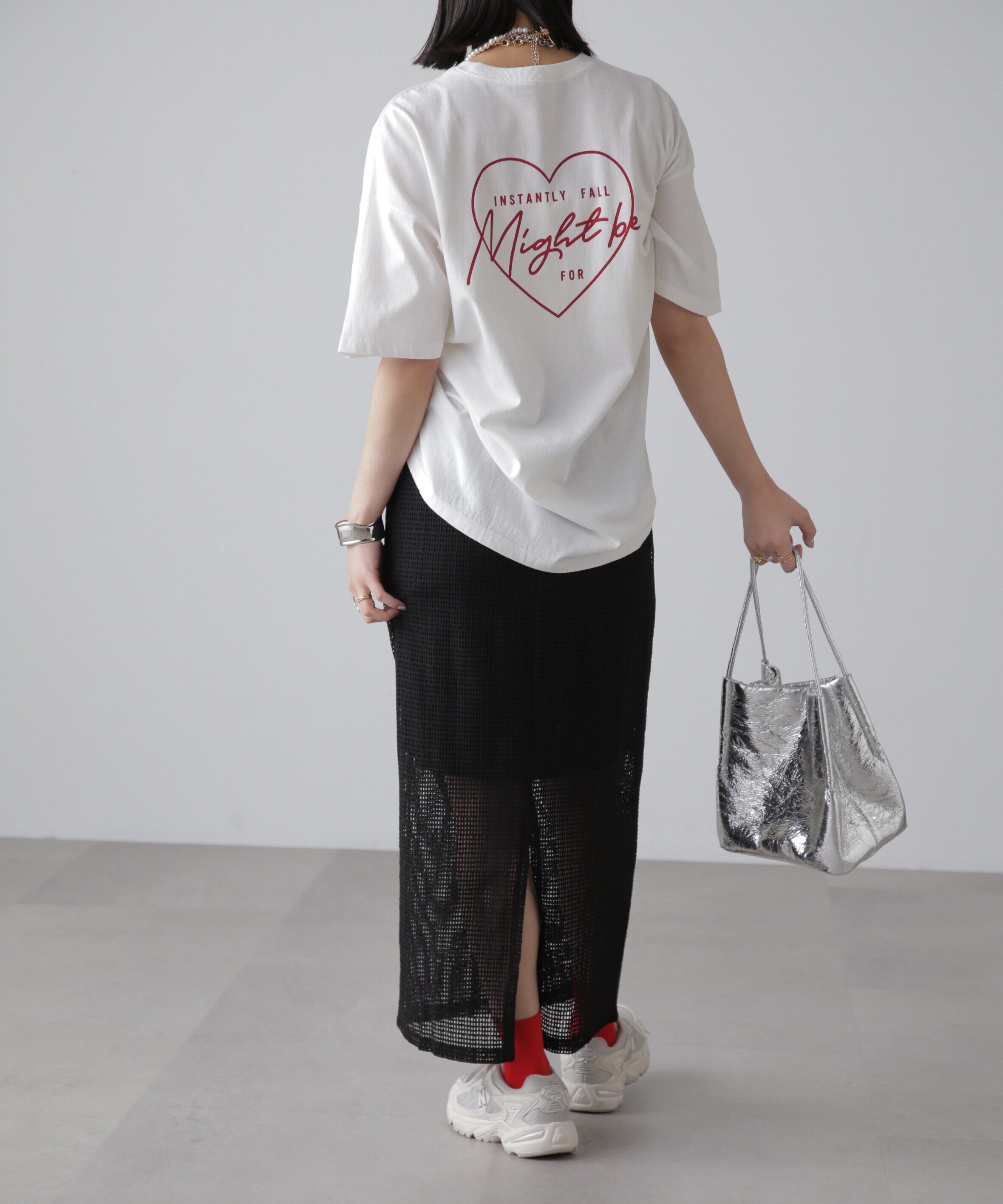  「レイヤードメッシュナロースカート」|スカート|