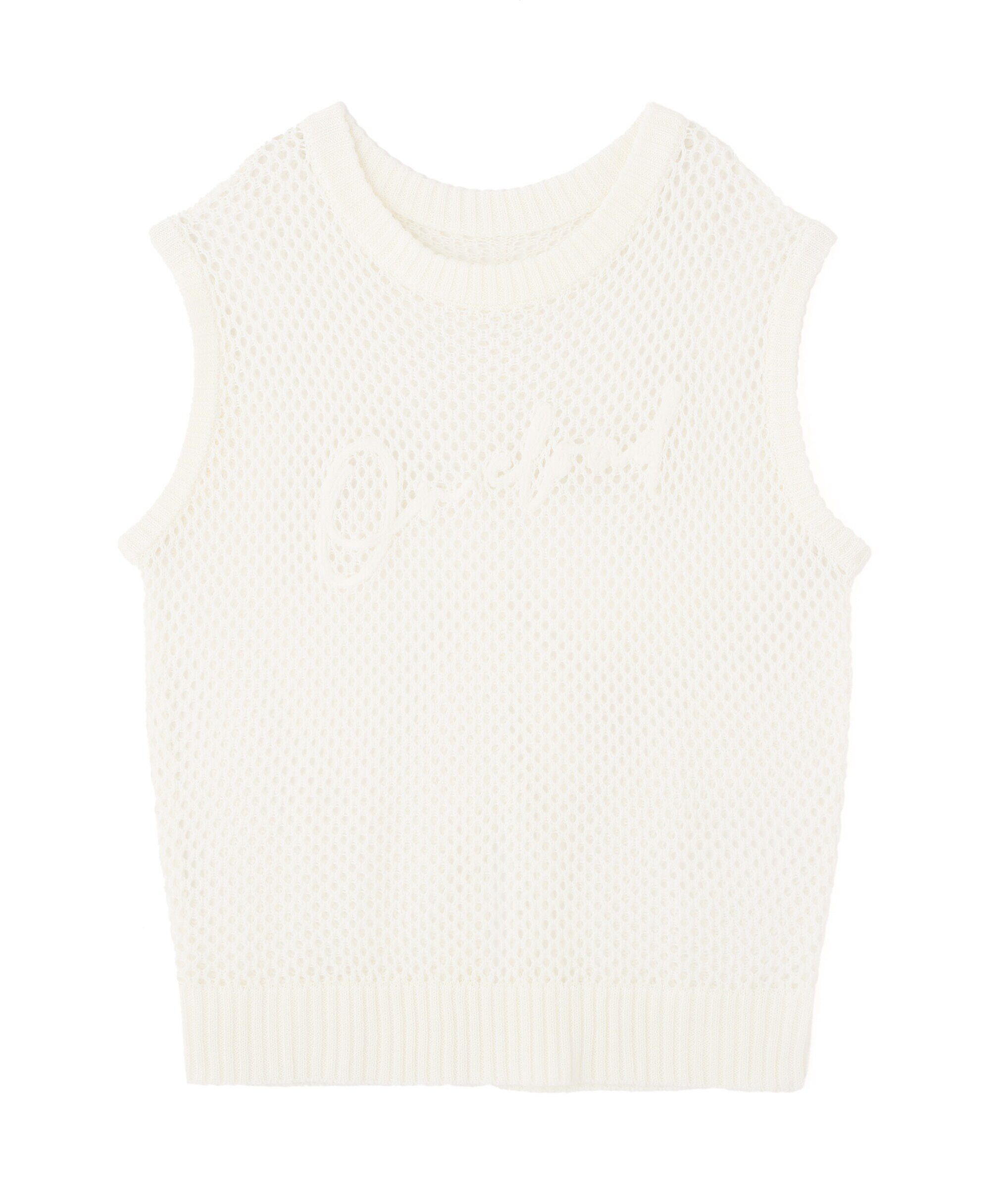  「メッシュロゴニットベスト」|ニット・セーター|