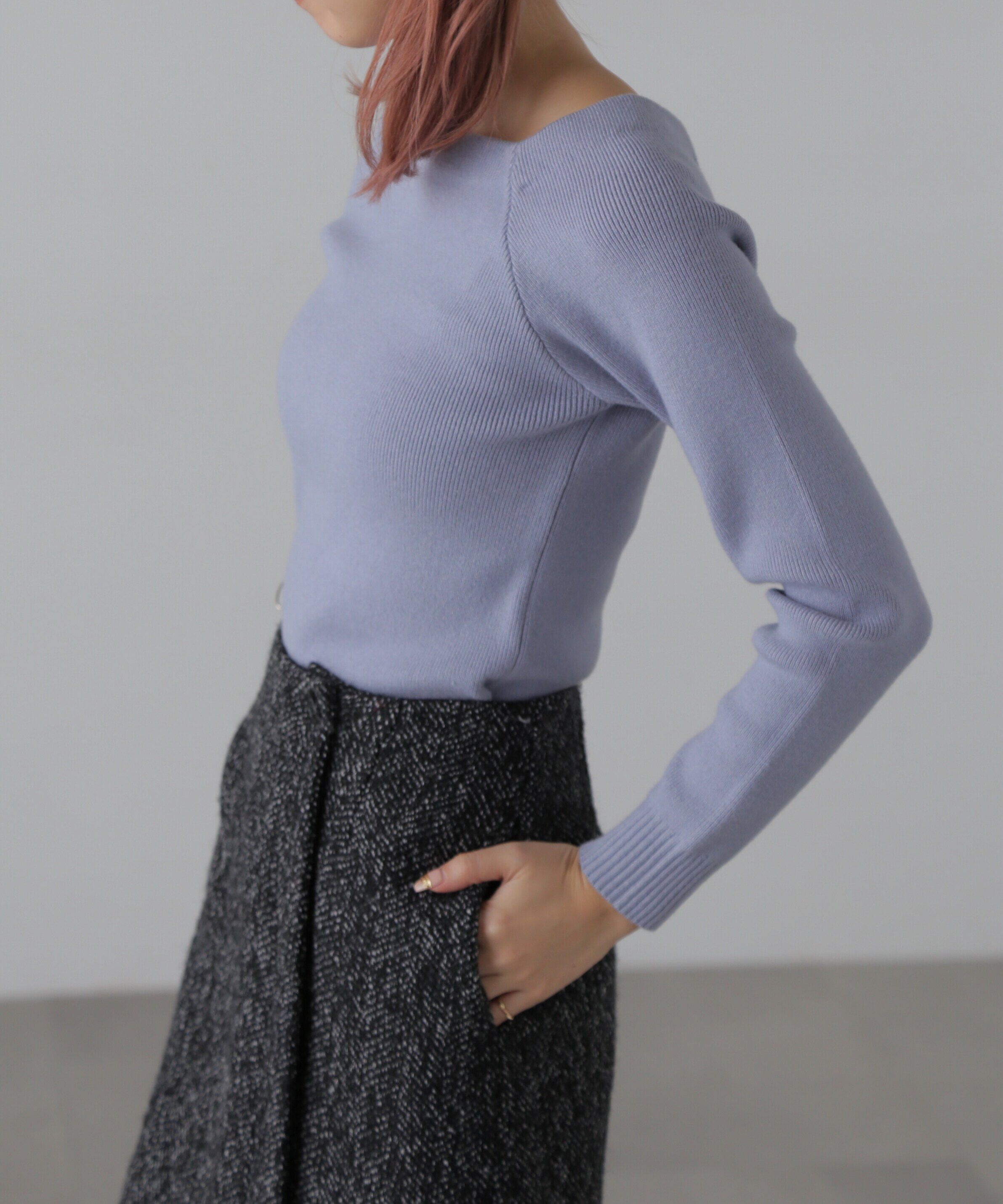  「スクエアネックコンパクトニット」|ニット・セーター|