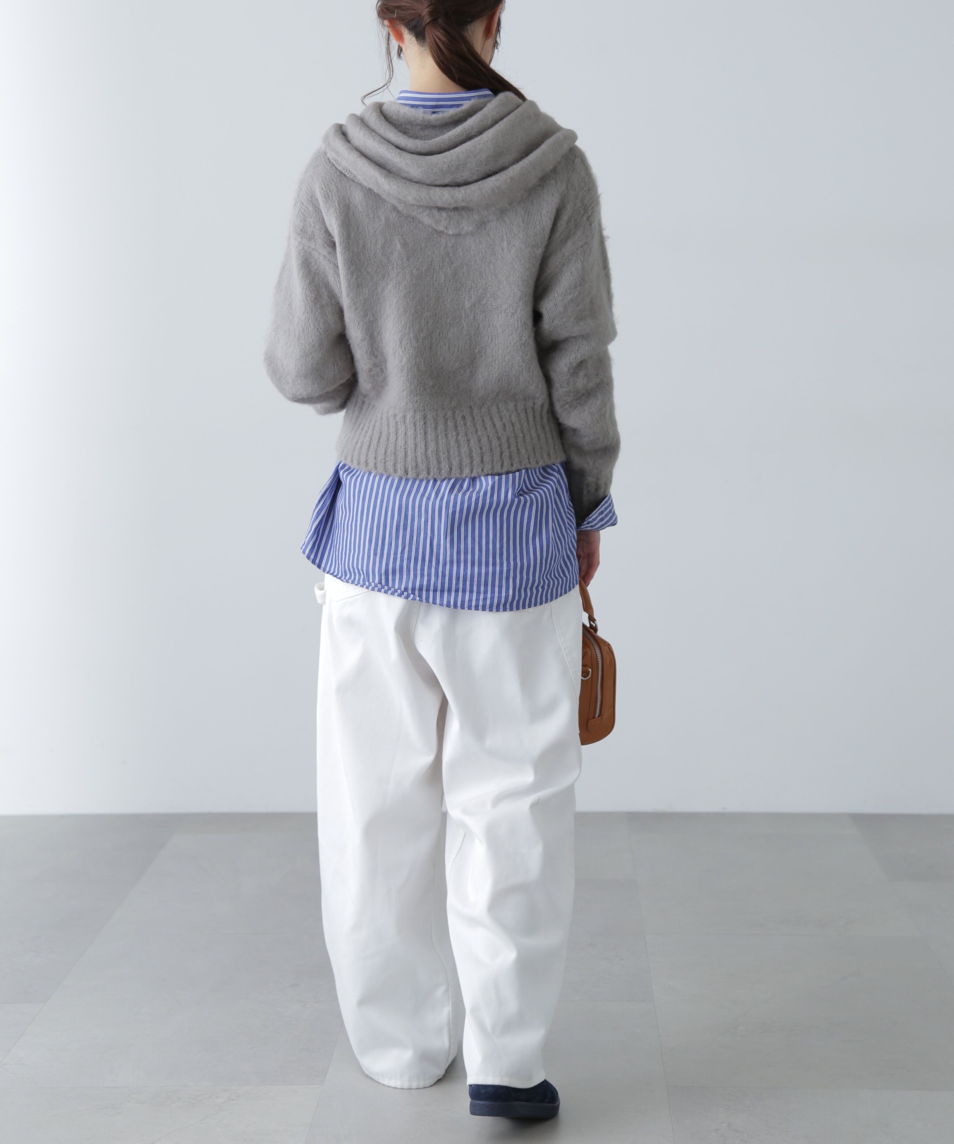  「スカーフ付きシャギーニット」|ニット・セーター|