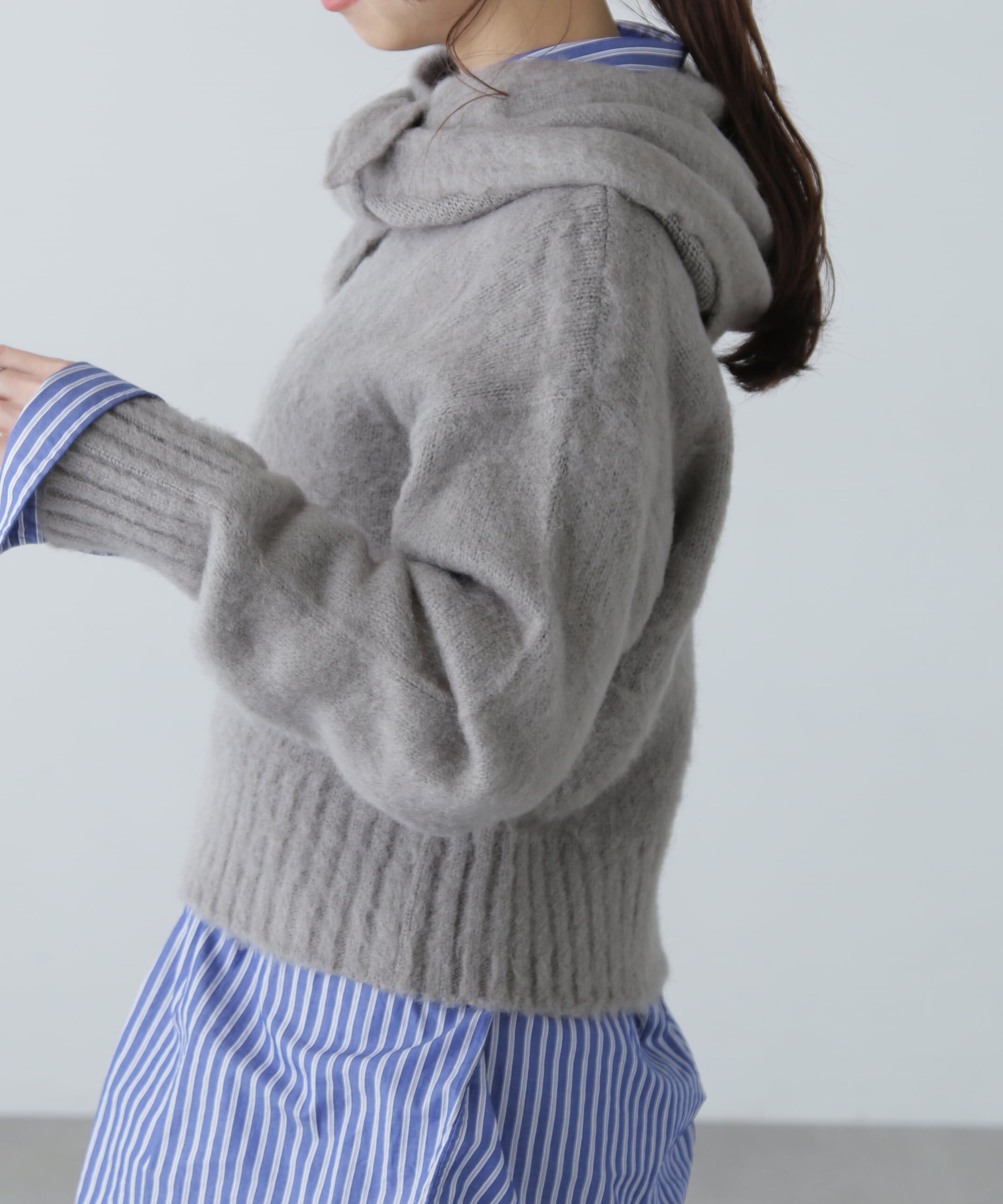  「スカーフ付きシャギーニット」|ニット・セーター|