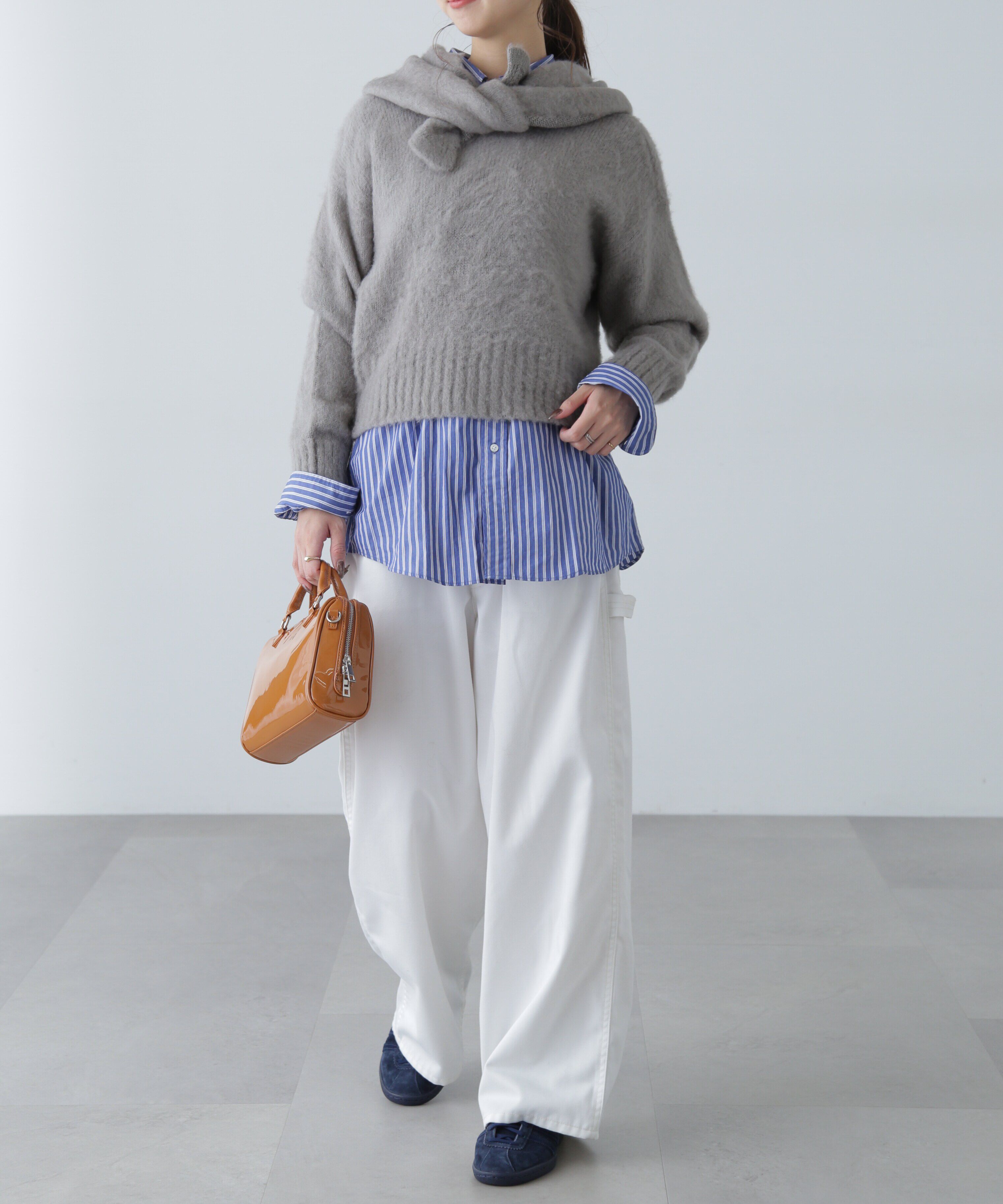  「スカーフ付きシャギーニット」|ニット・セーター|