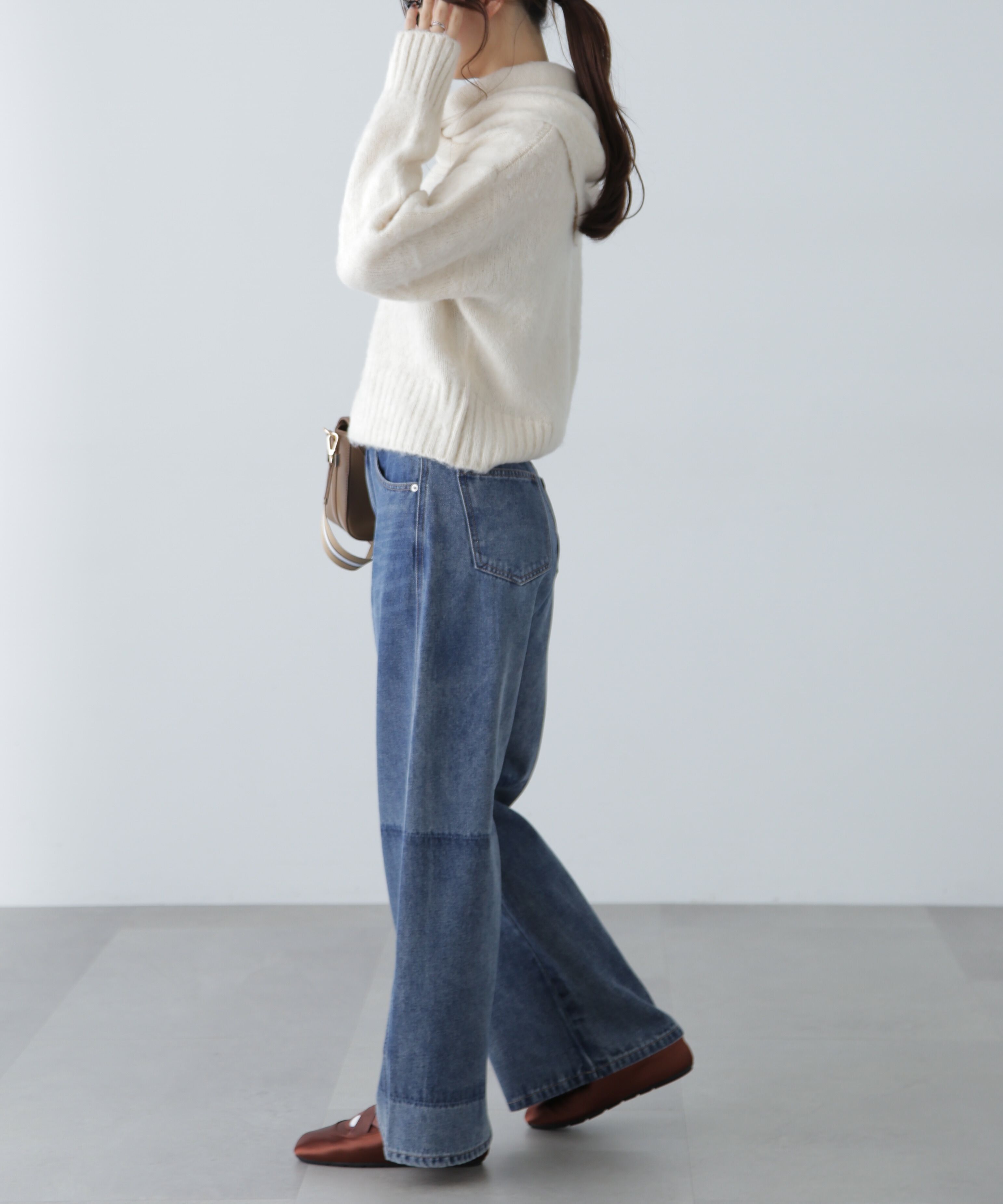  「スカーフ付きシャギーニット」|ニット・セーター|