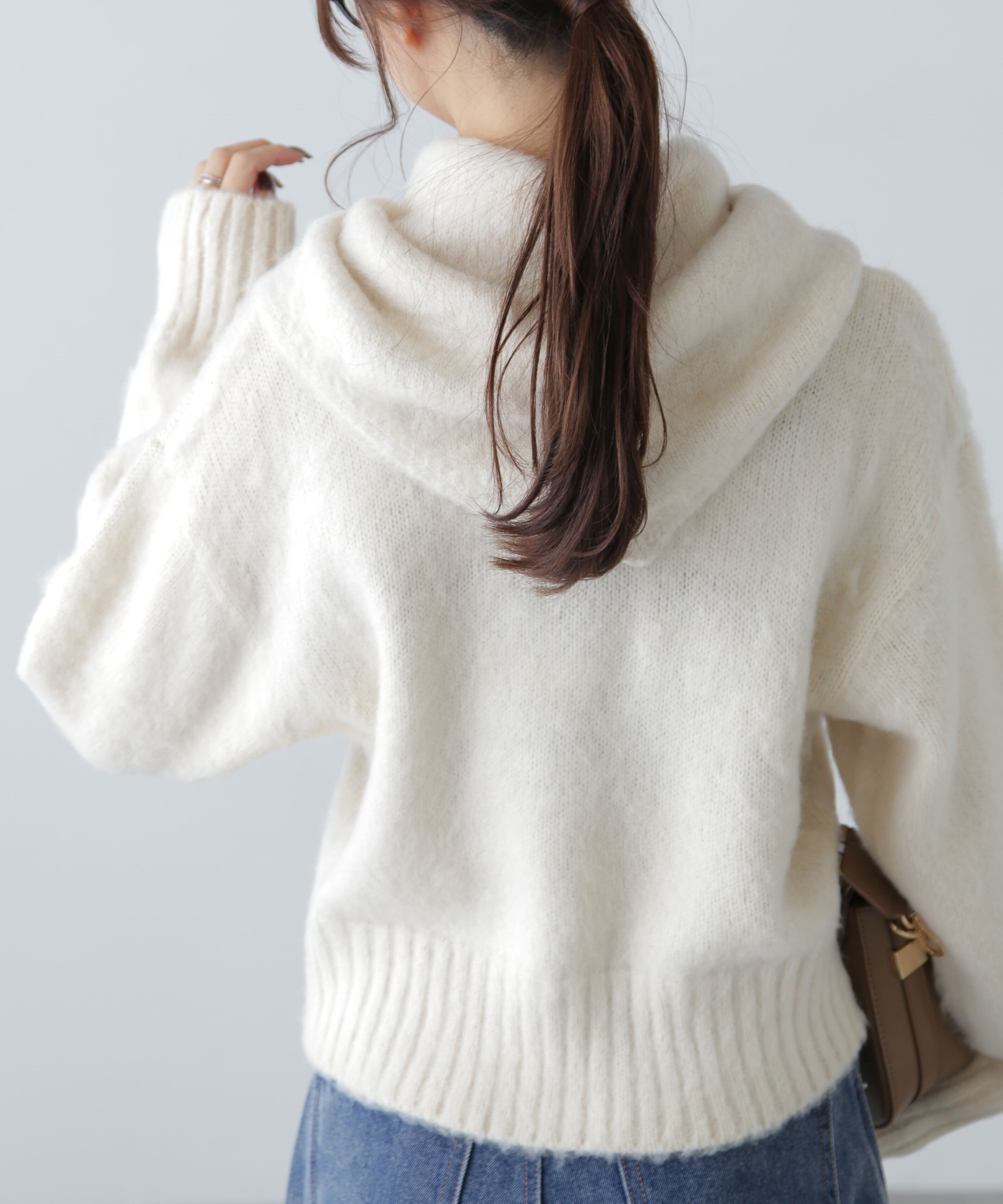  「スカーフ付きシャギーニット」|ニット・セーター|