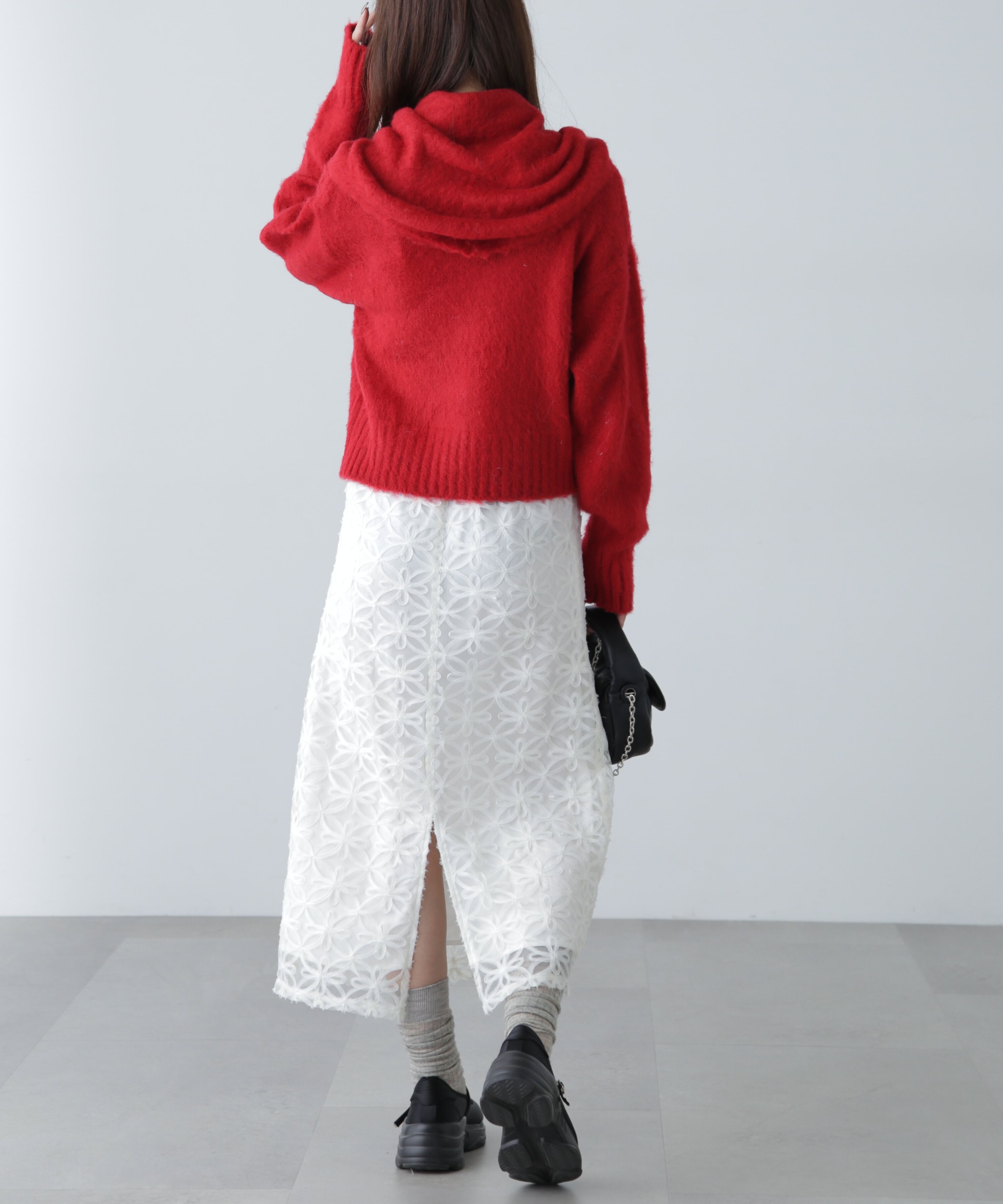  「スカーフ付きシャギーニット」|ニット・セーター|