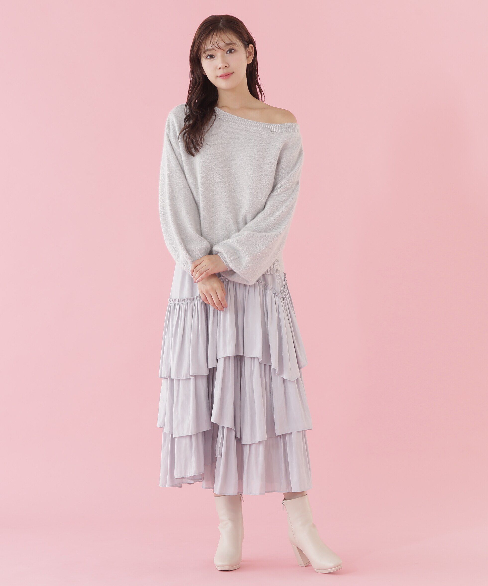  「エアリーウールオフショルダーニット」|ニット・セーター|