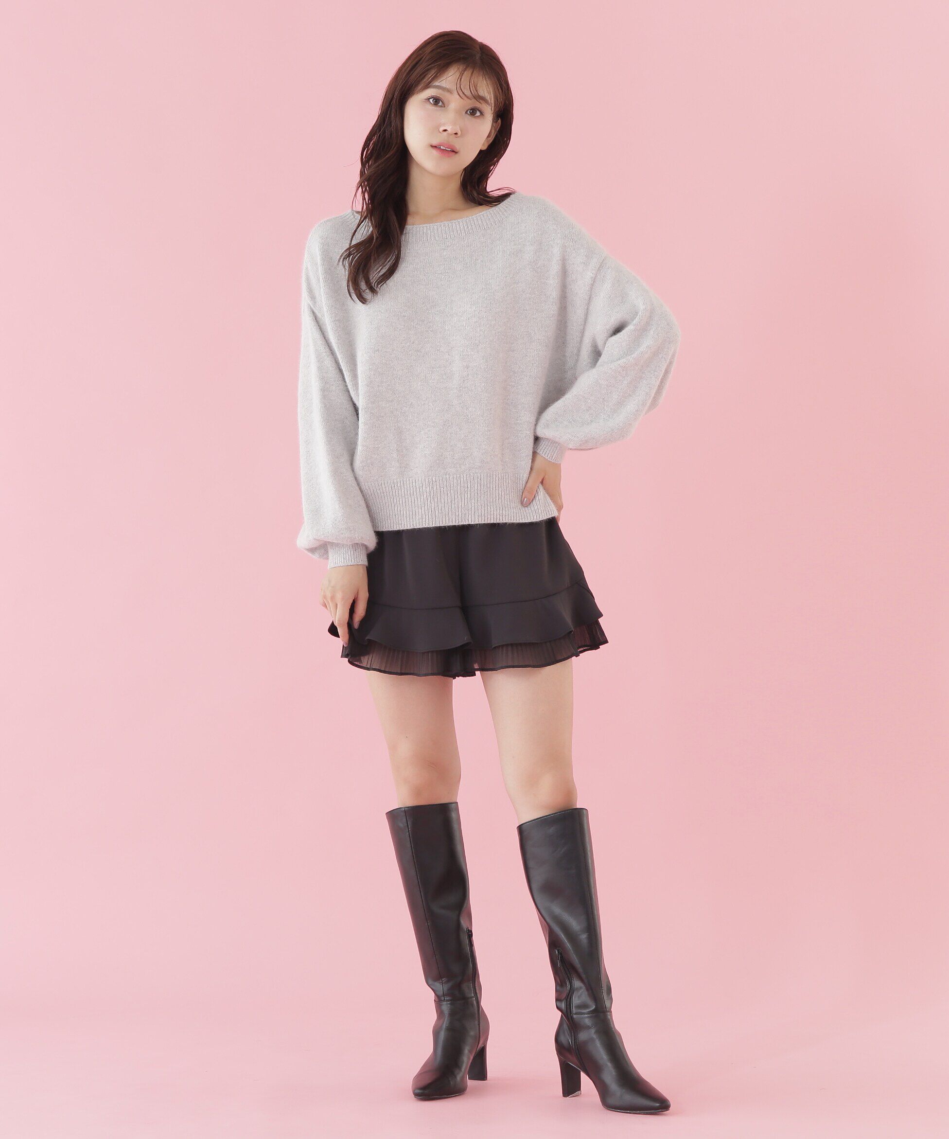  「エアリーウールオフショルダーニット」|ニット・セーター|