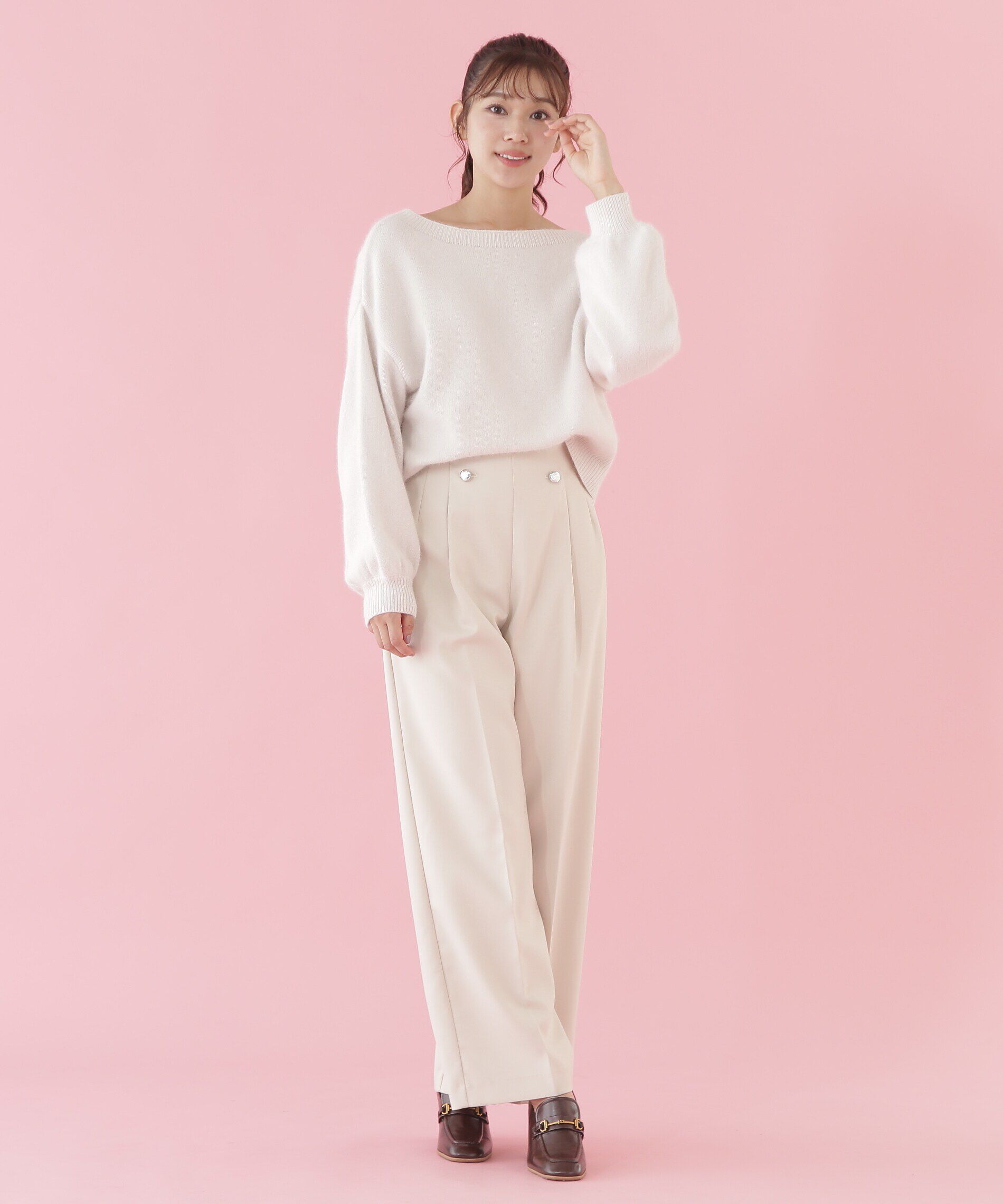  「エアリーウールオフショルダーニット」|ニット・セーター|